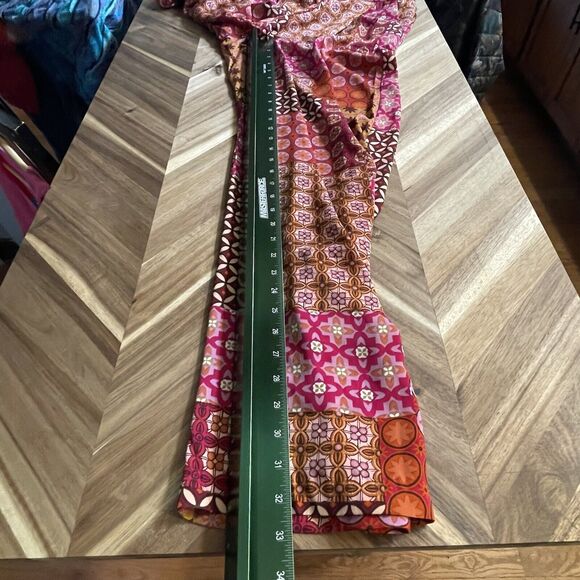 Drew Pants Wide‎ Leg Sz M Patchwork Tapestry Floral Hipster Boho Hippie Pullon - Picture 7 of 9